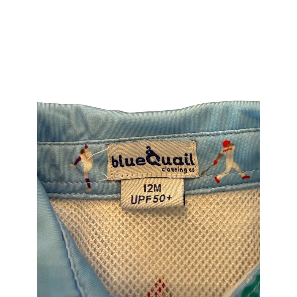 Blue Quail Baby Blue Batter Up Polo Short Sleeve Shirt Size 12 M - Picture 5 of 6